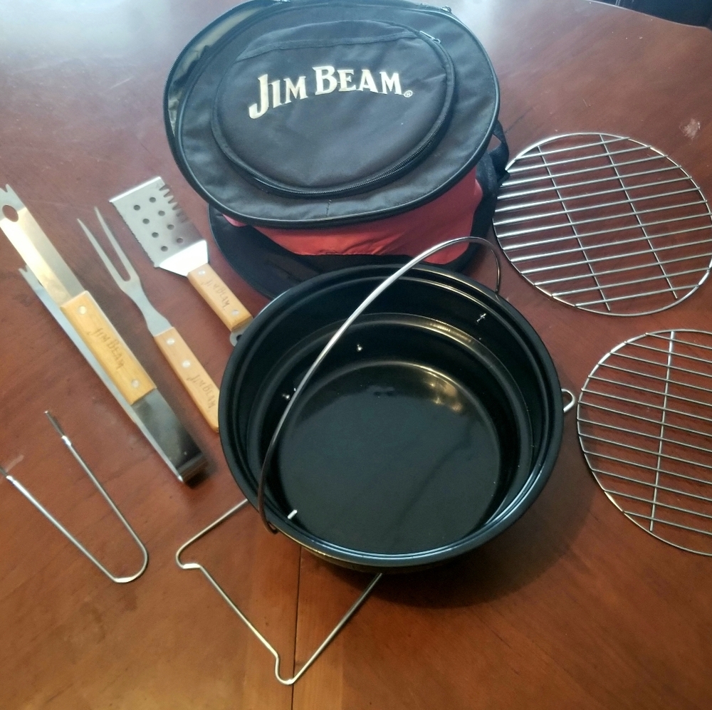 Jim Beam Portable Cooler and Grill w/Accessories and in 1!